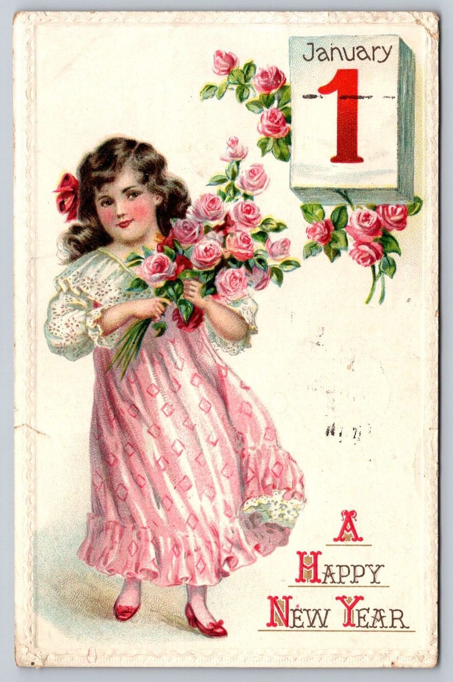 Vintage 1912 New Year Postcard Seattle WA Mollie to Marion Foss 1915 Expo Cancel